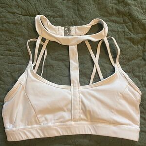 Buff White Strappy Sports Bra